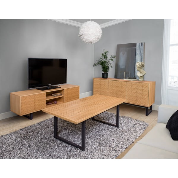 Komoda iz hrastovega lesa Woodman Camden Herringbone 175 x 75 cm-image-4