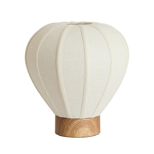Kremno bela kovinska namizna svetilka s tekstilnim senčilom (višina 36 cm) Kyzo – Light & Living
