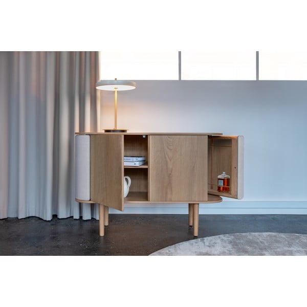 Črna/rjava nizka komoda v hrastovem dekorju 109x75 cm Treasures – UMAGE-image-1