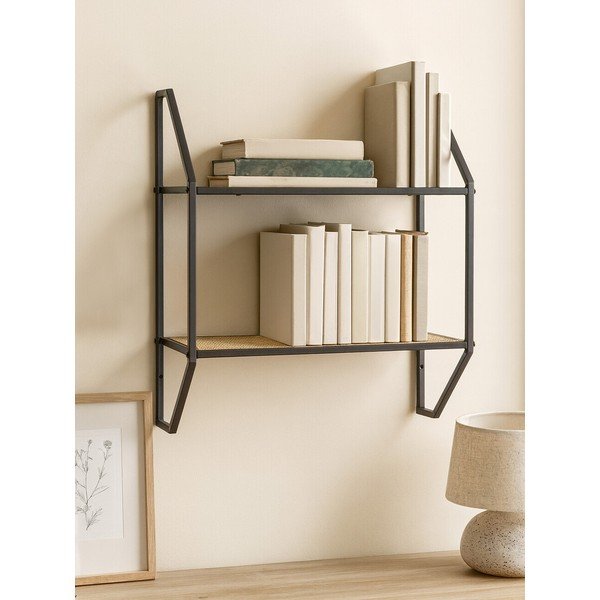 Črna/v naravni barvi večnivojska kovinska polica 61 cm Depok – Premier Housewares-image-2