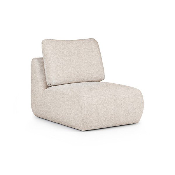 Kremno bel fotelj iz tkanine bouclé Mirel – Rodier-image-2
