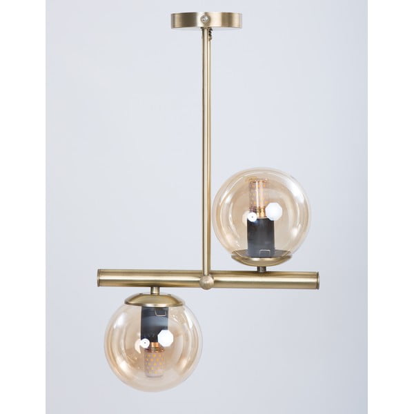 Stropna svetilka v zlati barvi s steklenim senčilom ø 15 cm Libra – Squid Lighting