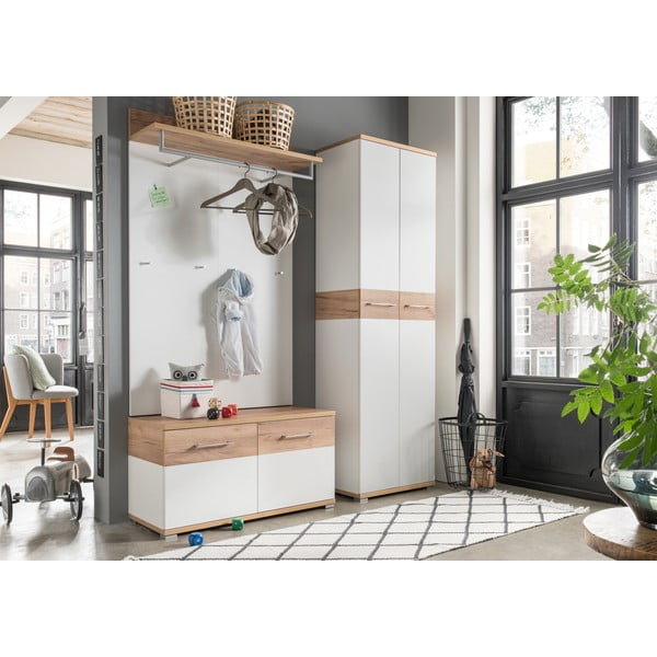 Bel/v naravni barvi garderobni panel v hrastovem dekorju Topix – Germania-image-4