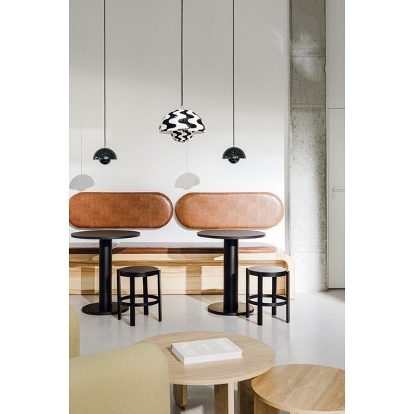 Okrogla jedilna miza z mizno ploščo v hrastovem dekorju ø 80 cm Sool – noo.ma-image-3