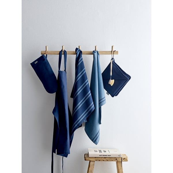 Komplet 2 modrih bombažnih kuhinjskih rokavic Södahl-image-1