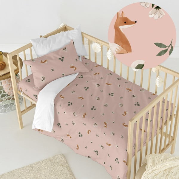 Bombažna otroška posteljnina za otroško posteljico 100x120 cm Fox forest – Happy Friday