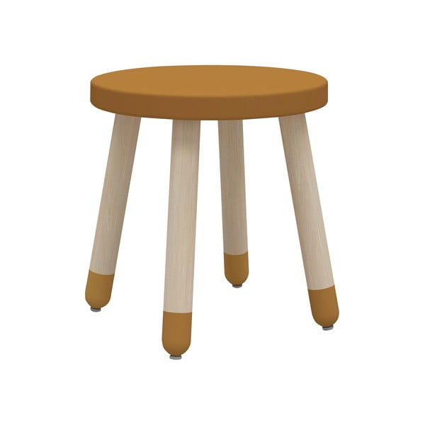 Gorčično rumen otroški stolček Flexa Dots, ø 30 cm