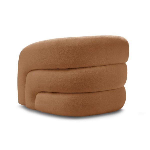 Oranžen vrtljiv fotelj iz tkanine bouclé Elina – Bobochic Paris-image-4