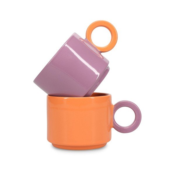 Oranžna skodelica iz kamenine 280 ml Lou – ONA-image-2