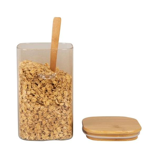 Rjava steklena posoda s pokrovom in žlico PT LIVING Canister, višina 16 cm-image-2