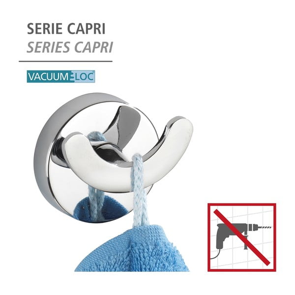 Wenko Vacuum-Loc Capri Duo samonosilni kavelj, nosilnost do 33 kg-image-3