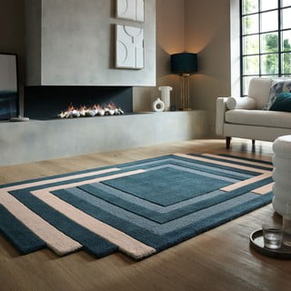 Temno zelena ročno tkana volnena preproga 150x240 cm Labyrinth Shaped – Flair Rugs
