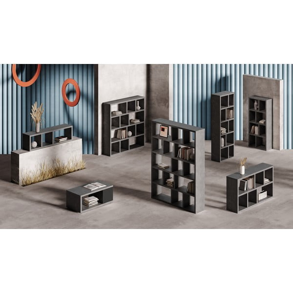 Siv regal v betonskem dekorju 150x83 cm Berlin – TemaHome-image-1