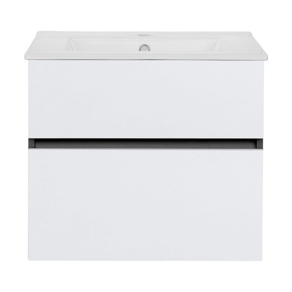 Bela/antracitno siva stenska omarica brez umivalnika 60x52 cm Wisla – Støraa-image-2