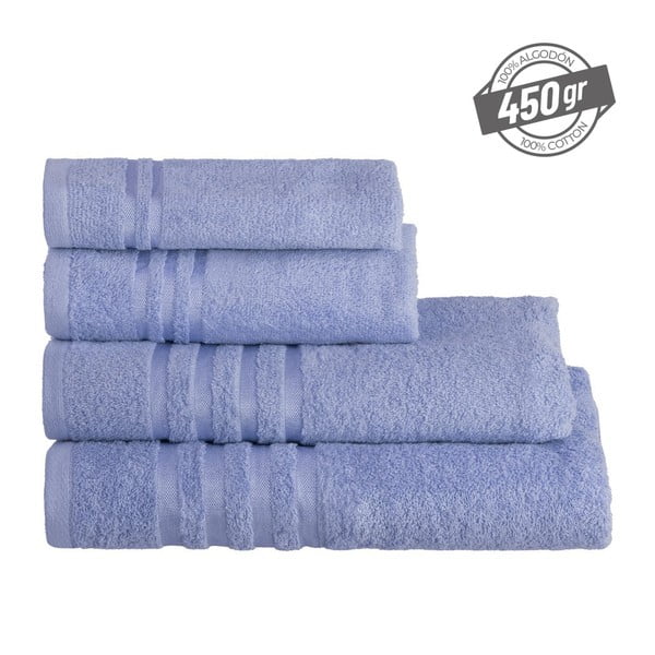 Modra frotirna bombažna brisača 50x100 cm Simple – Casa Selección-image-4