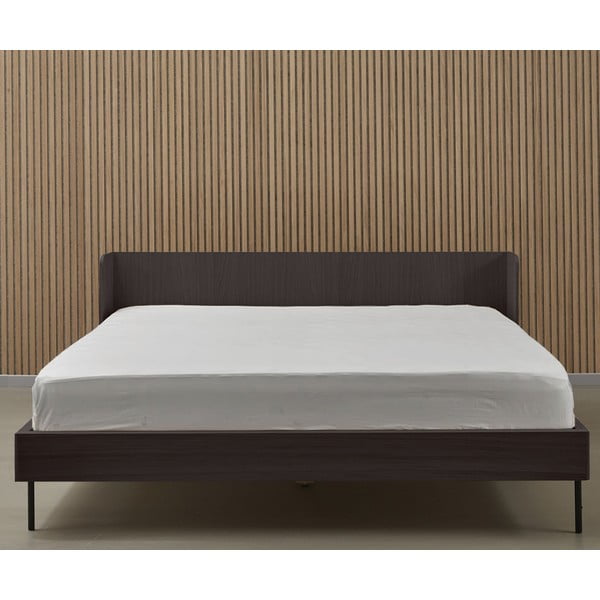 Črna zakonska postelja v hrastovem dekorju 180x200 cm Wrap – Bonami Selection-image-3