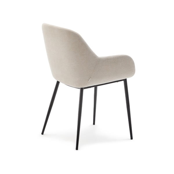 Kremno bel oblazinjen jedilni stol Konna – Kave Home-image-4