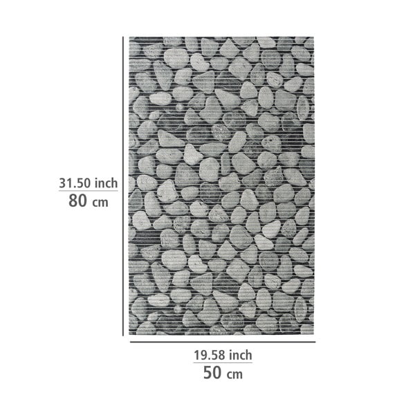 Siva plastična kopalniška preproga 50x80 cm Sassi – Wenko-image-3