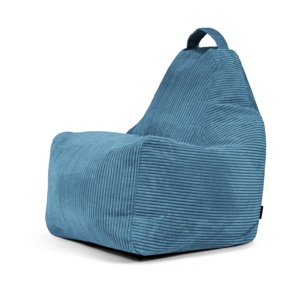 Modra vreča za sedenje iz rebrastega žameta Play Amuse – SLOWDOWN