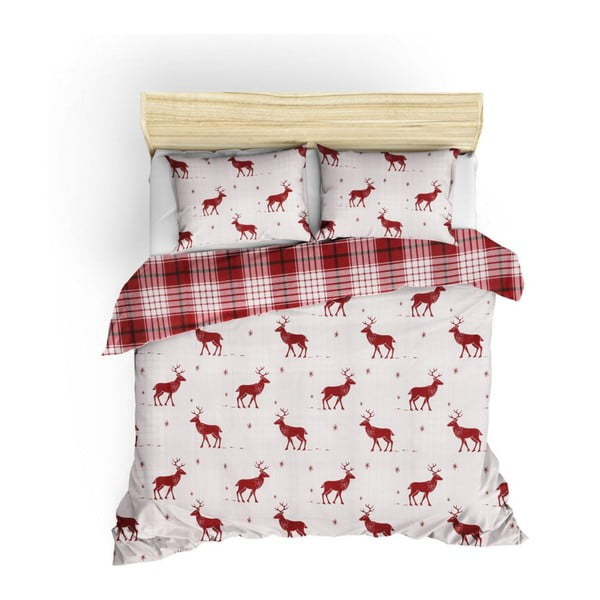 Posteljnina iz mešanice bombaža Mijolnir Geyik Claret Red, 200 x 220 cm