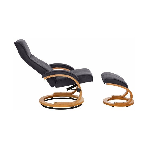 Komplet sivega fotelja in podnožnika Støraa Rika-image-2