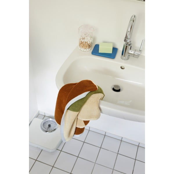 Rjava frotirna bombažna brisača 50x100 cm Block – Hübsch-image-3