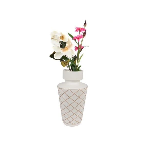 Bela ročno izdelana vaza PT LIVING Carved Diamonds-image-2