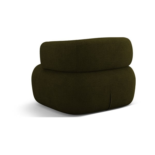 Zelen fotelj iz tkanine bouclé Jenny – Micadoni Home-image-3