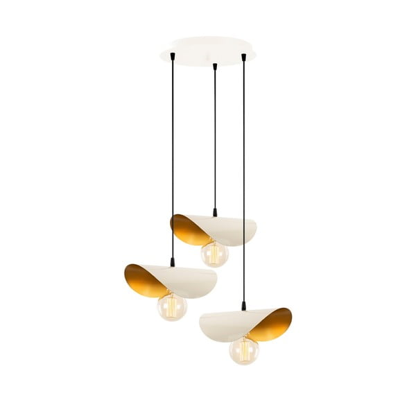 Stoječa svetilka s kovinskim senčilom v beli in zlati barvi Sivani – Opviq lights-image-2