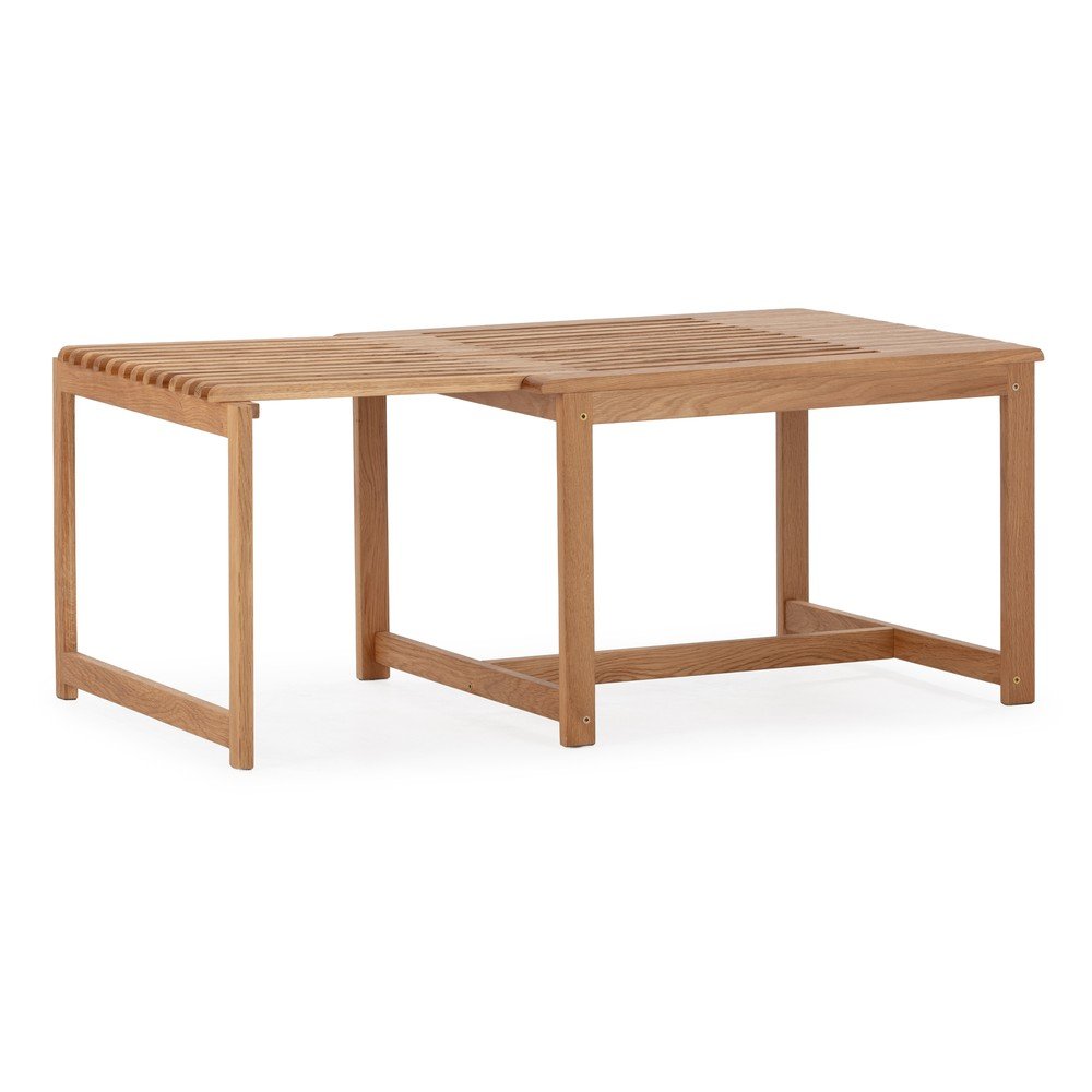 Klubska mizica iz masivnega hrasta v naravni barvi 60x70 cm Unai