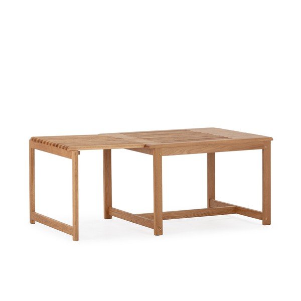 Klubska mizica iz masivnega hrasta v naravni barvi 60x70 cm Unai – MOME