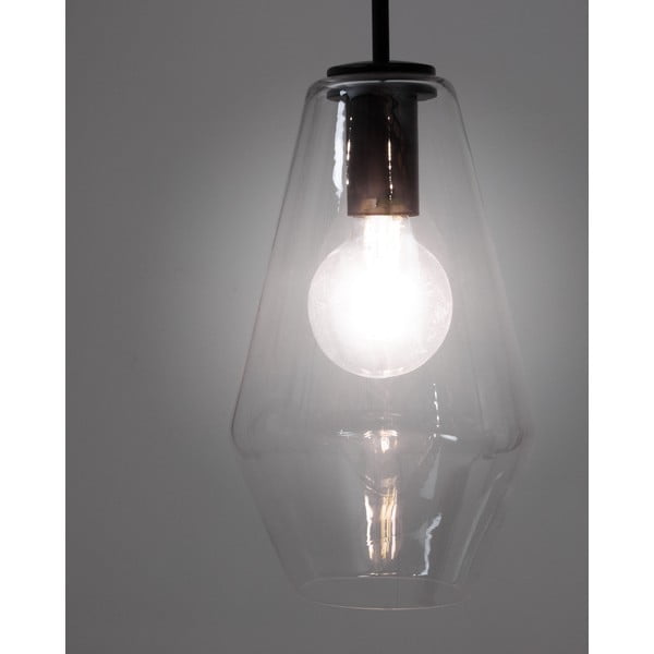 Črna viseča svetilka s steklenim senčilom ø 17 cm Mao – Kave Home-image-4