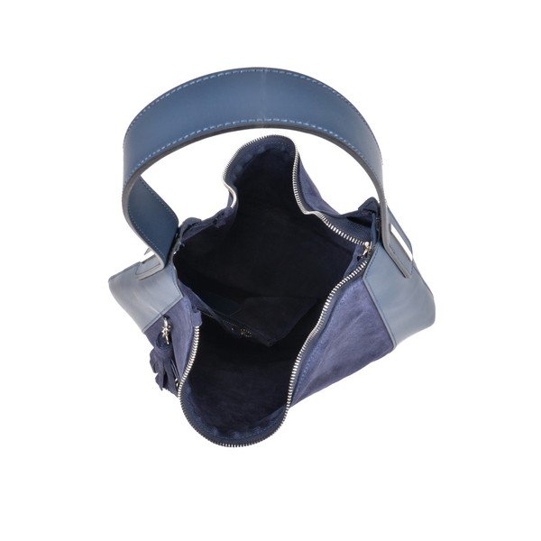 Modra usnjena torbica Isabella Rhea Moon Blu-image-3