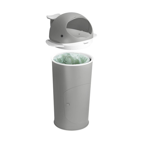 Temno siv plastičen koš za plenice 25 l Whale – Kindsgut-image-4