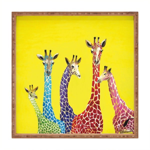 Lesen dekorativni servirni pladenj Žirafe, 40 x 40 cm
