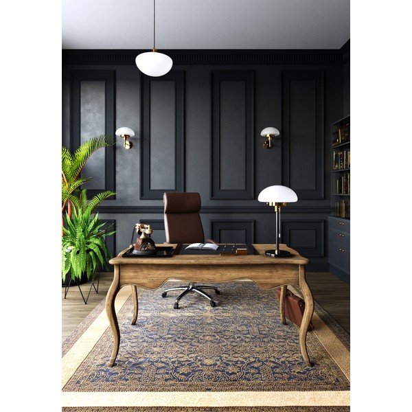 Črna namizna svetilka s steklenim senčilom (višina 55 cm) Lamia – GTV-image-1