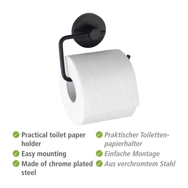 Črno držalo za toaletni papir Wenko Vacuum-Loc® Milazzo-image-4
