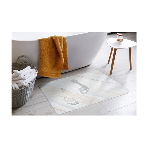 Bela/bež kopalniška podloga iz diatomejske zemlje 35x45 cm Duna – douceur d'intérieur-image-1
