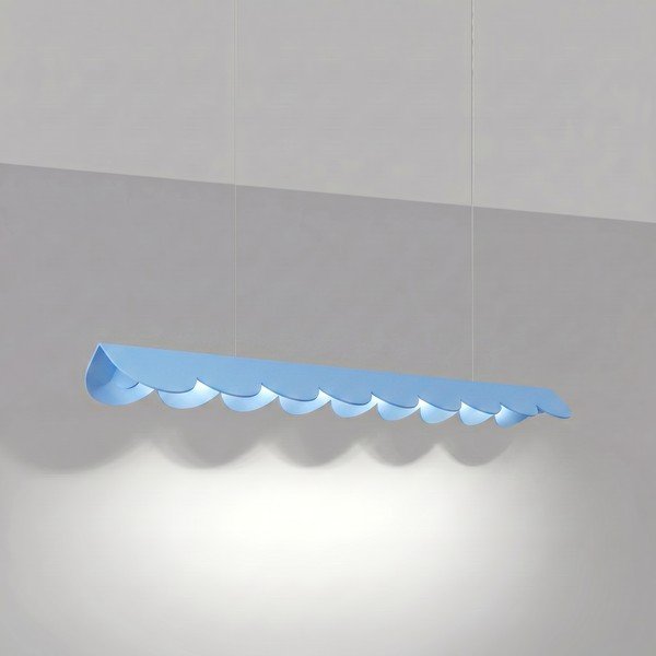 Svetlo modra aluminijasta LED viseča svetilka BISCUIT – Thoro-image-1