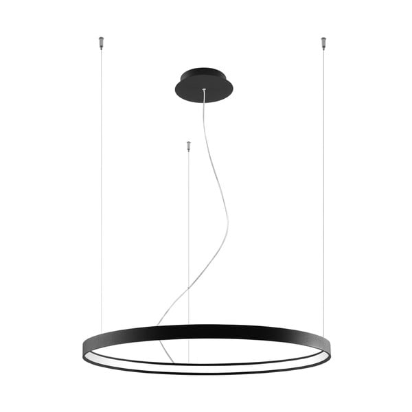 Črna viseča svetilka Nice Lamps Ganica, ø 80 cm