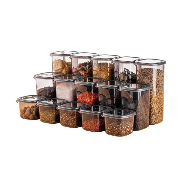 Posode za shranjevanje v kompletu 15 ks živil Fresco – Hermia