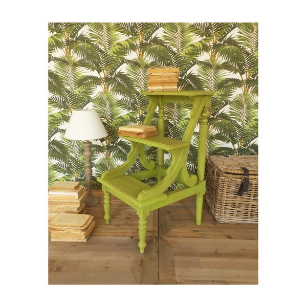 Zeleni mahagonijev stolček Orchidea Milano Antique, višina 81 cm