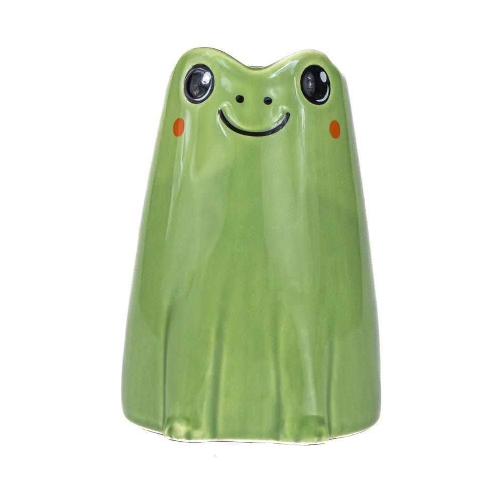 Zelena keramična vaza (višina 10 cm) Frog Mini