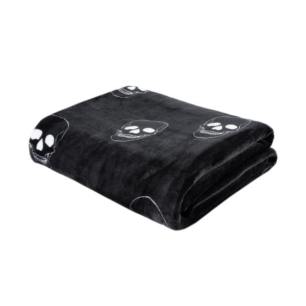 Temno siva otroška odeja iz mikropliša 130x170 cm Skulls – Catherine Lansfield