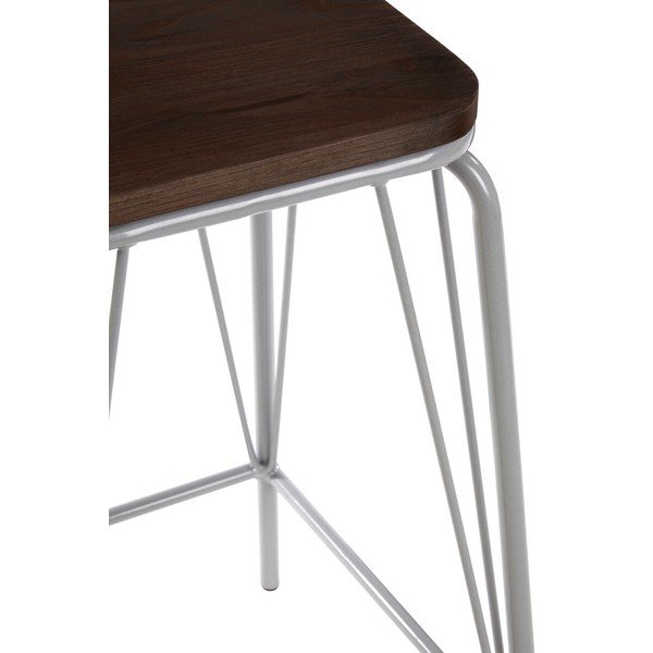 Siv/v temni naravni barvi stolček iz masivnega bresta District – Premier Housewares-image-3