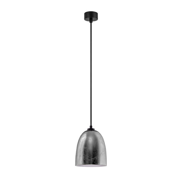 Črna viseča svetilka s srebrnimi detajli Sotto Luce Awa
