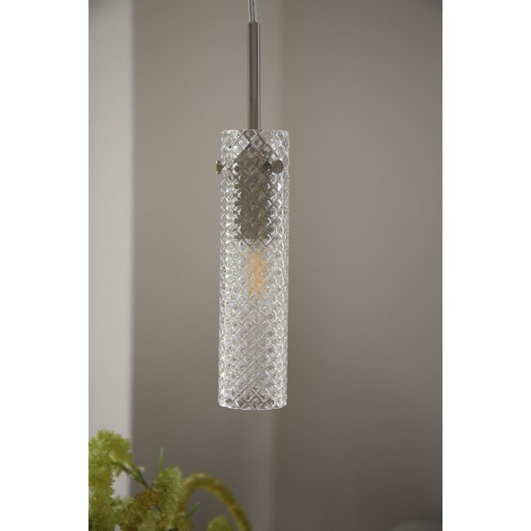 Steklena viseča svetilka v mat srebrni barvi ø5x27,5 cm Vibia – Markslöjd-image-1