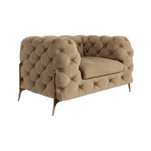 Svetlo rjav žameten fotelj Chelsea Bis – Ropez