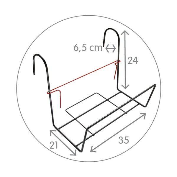 Črn kovinsko držalo za cvetlična korita Plastia Siestino-image-1