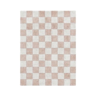 Svetlo rožnata/kremno bela pralna ročno tkana bombažna preproga 120x160 cm Kitchen Tiles Rose – Lorena Canals